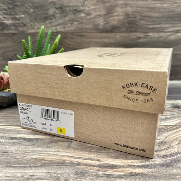 NIB Kork Ease Grace Slip On Wedge Sandal Brown Leather - Picture 10 of 11